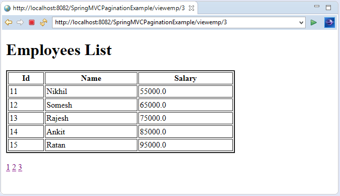 Spring MVC分页示例